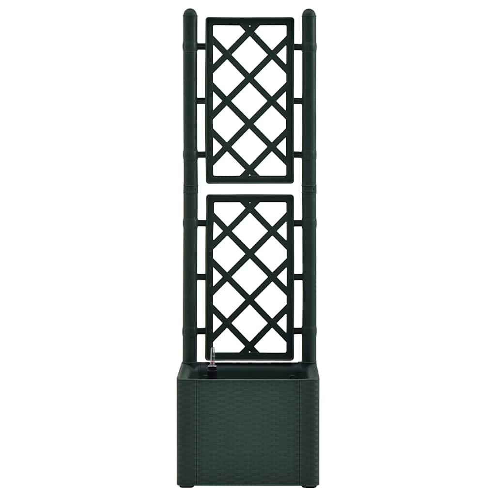 Garden Raised Bed with Trellis and Self Watering System Green