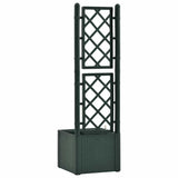 Garden Raised Bed with Trellis and Self Watering System Green - 45-Degree Angle