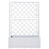 Garden Raised Bed with Trellis and Self Watering System White - Side View