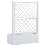 Garden Raised Bed with Trellis and Self Watering System White - 45-Degree Angle