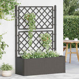 Garden Raised Bed with Trellis and Self Watering System Anthracite - Side View