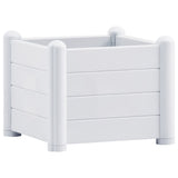 Garden Raised Bed PP White 43x43x35 cm - Front View