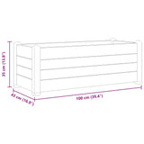 Garden Raised Bed PP Mocha 100x43x35 cm - Rear View