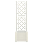 Garden Planter with Trellis 43x43x142 cm PP White