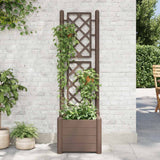 Garden Planter with Trellis 43x43x142 cm PP Mocha - Side View