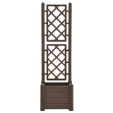 Garden Planter with Trellis 43x43x142 cm PP Mocha - Top-Down View