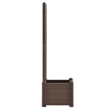 Garden Planter with Trellis 43x43x142 cm PP Mocha - 45-Degree Angle
