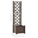 Garden Planter with Trellis 43x43x142 cm PP Mocha - Low Angle