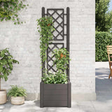 Garden Planter with Trellis 43x43x142 cm PP Anthracite - Side View