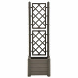 Garden Planter with Trellis 43x43x142 cm PP Anthracite - Top-Down View