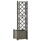 Garden Planter with Trellis 43x43x142 cm PP Anthracite - Rear View