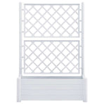 Garden Planter with Trellis 100x43x142 cm PP White