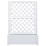 Garden Planter with Trellis 100x43x142 cm PP White - Top-Down View