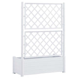 Garden Planter with Trellis 100x43x142 cm PP White - Rear View