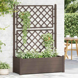 Garden Planter with Trellis 100x43x142 cm PP Mocha - Side View