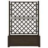 Garden Planter with Trellis 100x43x142 cm PP Mocha - Top-Down View