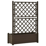 Garden Planter with Trellis 100x43x142 cm PP Mocha - Rear View