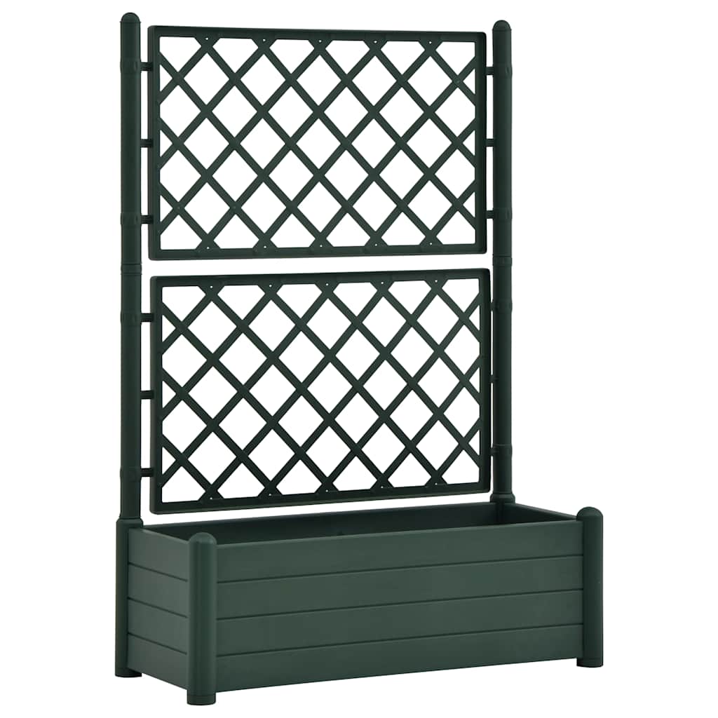 Garden Planter with Trellis 100x43x142 cm PP Green