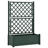 Garden Planter with Trellis 100x43x142 cm PP Green - Front View