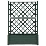 Garden Planter with Trellis 100x43x142 cm PP Green - Top-Down View