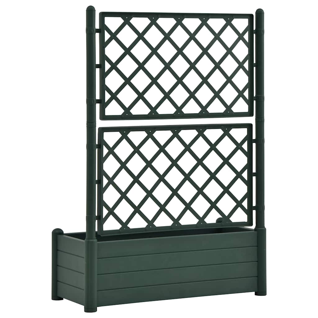 Garden Planter with Trellis 100x43x142 cm PP Green