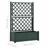 Garden Planter with Trellis 100x43x142 cm PP Green
