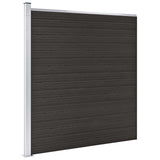 Fence Panel WPC 175x186 cm Black - Front View