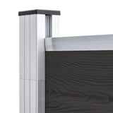 Fence Panel WPC 175x186 cm Black - 45-Degree Angle