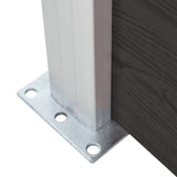 Fence Panel WPC 175x186 cm Black - Rear View