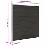 Fence Panel WPC 175x186 cm Black - Extra Image