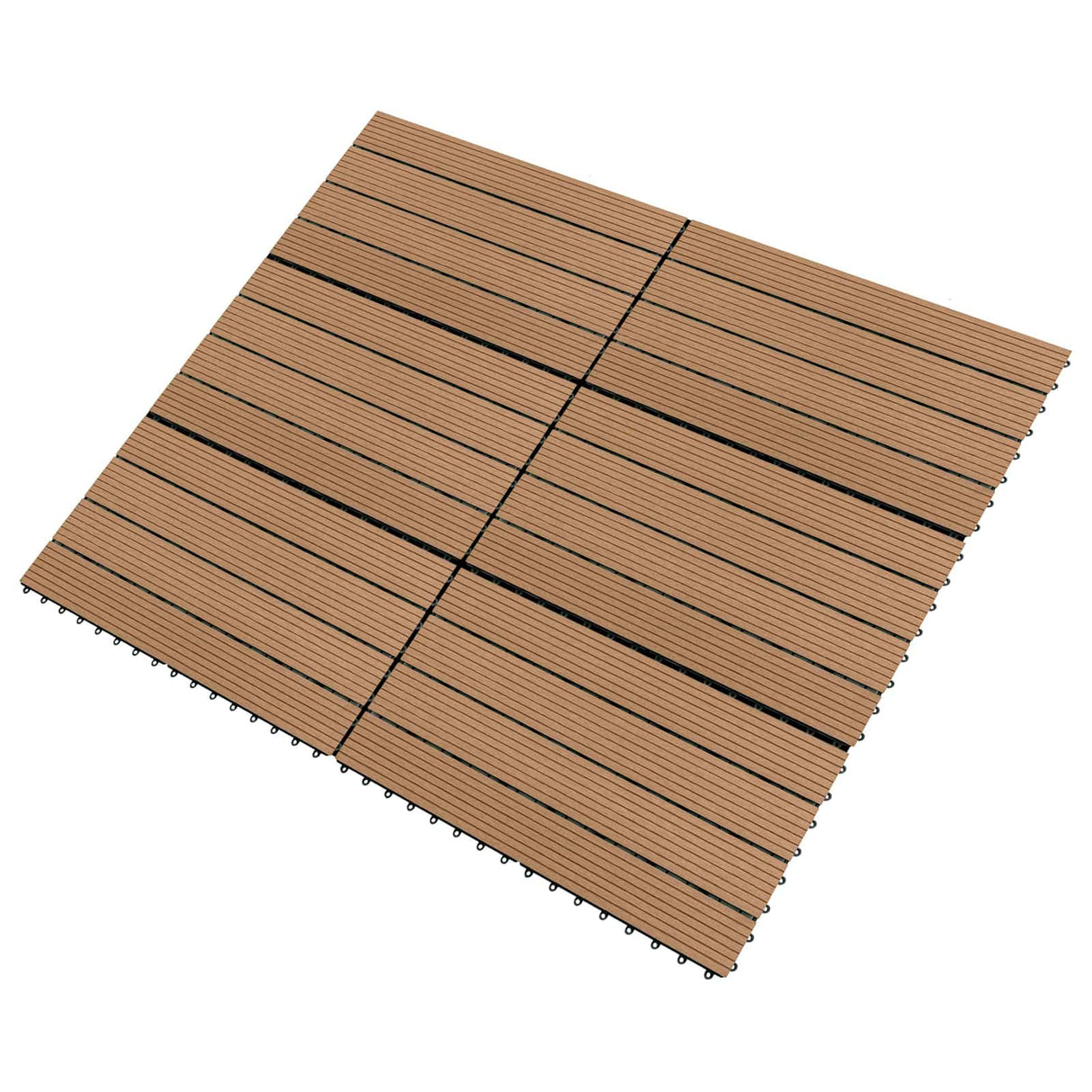Decking Tile 6 pcs Brown 60 x 30 cm WPC