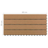 Decking Tile 6 pcs Brown 60 x 30 cm WPC - Rear View