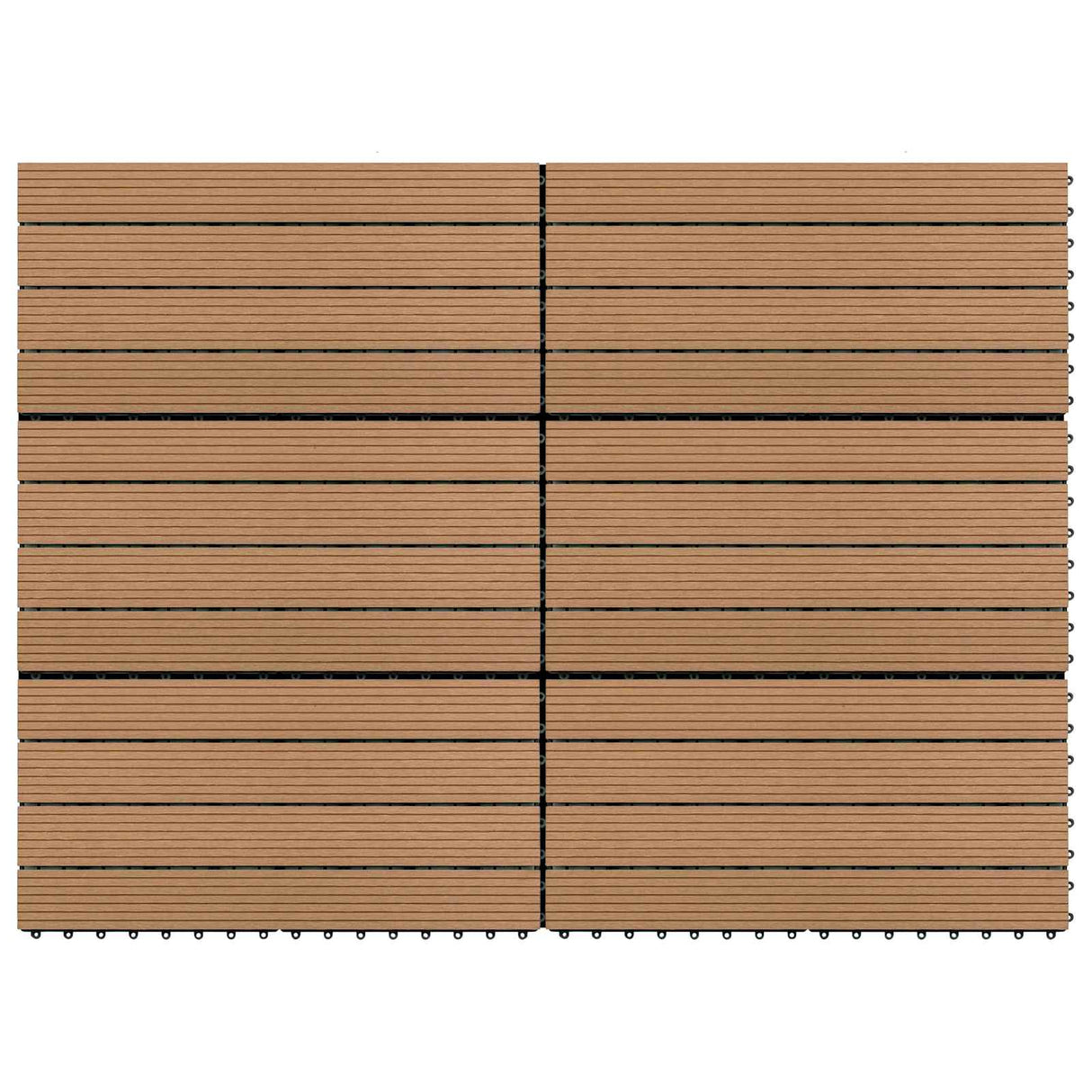Decking Tile 6 pcs Brown 60 x 30 cm WPC