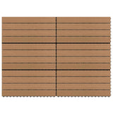 Decking Tile 6 pcs Brown 60 x 30 cm WPC