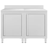 Commercial Work Table Cabinet 120x60x96 cm Stainless Steel