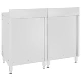 Commercial Work Table Cabinet 120x60x96 cm Stainless Steel - Top-Down View