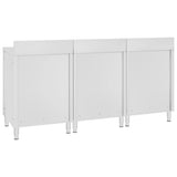 Commercial Work Table Cabinet 180x60x96 cm Stainless Steel