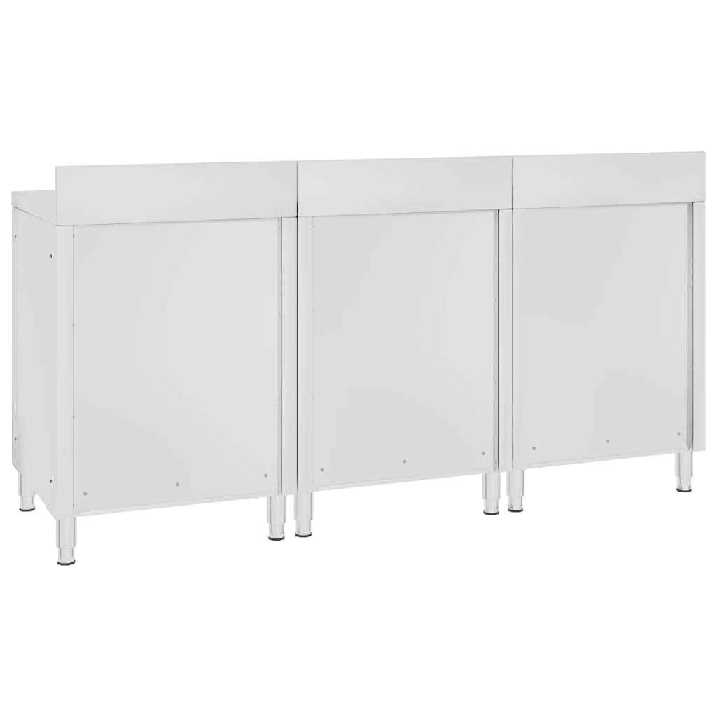 Commercial Work Table Cabinet 180x60x96 cm Stainless Steel