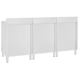 Commercial Work Table Cabinet 180x60x96 cm Stainless Steel - Top-Down View
