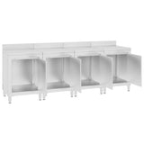 Commercial Work Table Cabinet 240x60x96 cm Stainless Steel - Front View