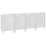 Commercial Work Table Cabinet 240x60x96 cm Stainless Steel - Top-Down View