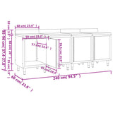 Commercial Work Table Cabinet 240x60x96 cm Stainless Steel