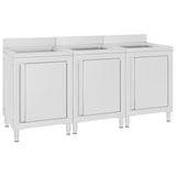 Commercial Kitchen Sink Cabinets 3 pcs Stainless Steel