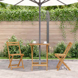 Folding Garden Table 60x60x75 cm Solid Acacia Wood - Side View