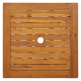 Folding Garden Table 60x60x75 cm Solid Acacia Wood - Close-Up Angle