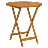 Folding Garden Table 70 cm Solid Acacia Wood - Front View