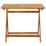 Folding Garden Table 90x90x75 cm Solid Acacia Wood - Front View