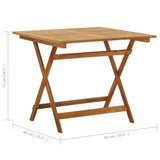 Folding Garden Table 90x90x75 cm Solid Acacia Wood - Extra Image