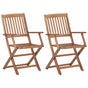 Folding Chairs 2 pcs Solid Acacia Wood