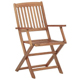 Folding Outdoor Chairs 2 pcs Solid Acacia Wood - Front View